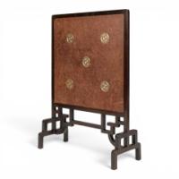 An Anglo-Japanese Fire Screen with Embossed Leather Designs by E. W. Godwin - Thumbnail 3
