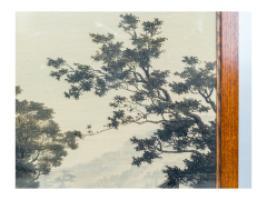 E. W. Godwin. An Anglo-Japanese Mahogany Fire Screen with Original Silk Country Scene - Thumbnail 4