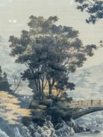 E. W. Godwin. An Anglo-Japanese Mahogany Fire Screen with Original Silk Country Scene - Thumbnail 6