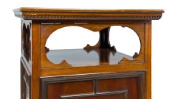 E. W. Godwin Style. Anglo-Japanese Walnut Music Cabinet with Cloud Aprons - Thumbnail 9