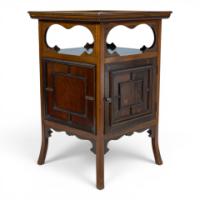 E. W. Godwin Style. Anglo-Japanese Walnut Music Cabinet with Cloud Aprons - Thumbnail 1
