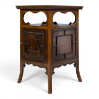 E. W. Godwin Style. Anglo-Japanese Walnut Music Cabinet with Cloud Aprons - Thumbnail 3
