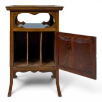E. W. Godwin Style. Anglo-Japanese Walnut Music Cabinet with Cloud Aprons - Thumbnail 7