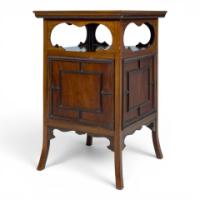 E. W. Godwin Style. Anglo-Japanese Walnut Music Cabinet with Cloud Aprons - Thumbnail 4