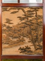 E. W. Godwin Attributed, an Anglo-Japanese Four-fold Screen with Japanese Silk Scenes - Thumbnail 9