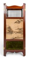 E. W. Godwin Attributed, an Anglo-Japanese Four-fold Screen with Japanese Silk Scenes - Thumbnail 12