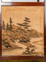 E. W. Godwin Attributed, an Anglo-Japanese Four-fold Screen with Japanese Silk Scenes - Thumbnail 13