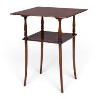 E. W. Godwin Attributed, Probably Made by William Watt, Walnut Two Tier Table - Thumbnail 1
