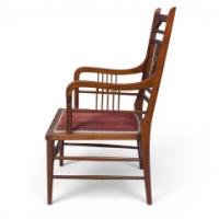 E. W. Godwin for William Watt, Anglo-Japanese Walnut Armchair with Spindle Back - Thumbnail 4