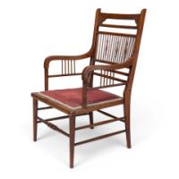 E. W. Godwin for William Watt, Anglo-Japanese Walnut Armchair with Spindle Back - Thumbnail 3