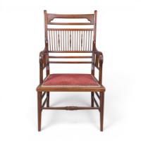 E. W. Godwin for William Watt, Anglo-Japanese Walnut Armchair with Spindle Back - Thumbnail 2