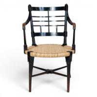 E. W. Godwin for William Watt, Old English Ebonised Beech and Cane Armchair - Thumbnail 2