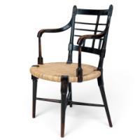 E. W. Godwin for William Watt, Old English Ebonised Beech and Cane Armchair - Thumbnail 3