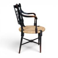 E. W. Godwin for William Watt, Old English Ebonised Beech and Cane Armchair - Thumbnail 8