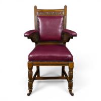 E. W. Godwin, Made by William Watt, Aesthetic Movement Oak Armchair - Thumbnail 1