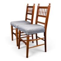 Philip Webb for Morris and Co Attributed, Pair of Sussex Beech Side Chairs - Thumbnail 3