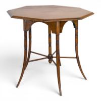 E. W. Godwin, Made by William Watt, Aesthetic Octagonal Five Legged Table - Thumbnail 6