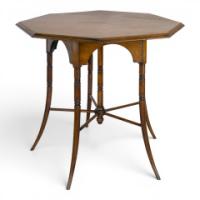 E. W. Godwin, Made by William Watt, Aesthetic Octagonal Five Legged Table - Thumbnail 7