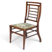 E. W. Godwin Attributed, Aesthetic Walnut Side Chair with Horizontal Back Rails - Thumbnail 3