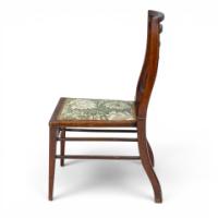 E. W. Godwin Attributed, Aesthetic Walnut Side Chair with Horizontal Back Rails - Thumbnail 4
