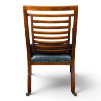 E. W. Godwin Attributed, Aesthetic Movement Walnut Armchair with Green Leather - Thumbnail 6