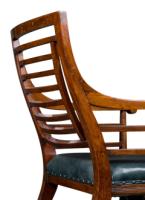 E. W. Godwin Attributed, Aesthetic Movement Walnut Armchair with Green Leather - Thumbnail 15