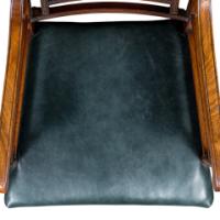 E. W. Godwin Attributed, Aesthetic Movement Walnut Armchair with Green Leather - Thumbnail 18