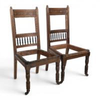 E. W. Godwin Attributed, Pair of Oak Aesthetic Movement Dining Chairs - Thumbnail 1