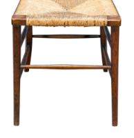 E. W. Godwin Style, Aesthetic Movement Oak Bedroom or Side Chair with Rush Seat - Thumbnail 10