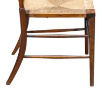E. W. Godwin Style, Aesthetic Movement Oak Bedroom or Side Chair with Rush Seat - Thumbnail 11
