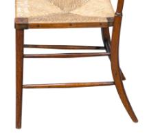 E. W. Godwin Style, Aesthetic Movement Oak Bedroom or Side Chair with Rush Seat - Thumbnail 12