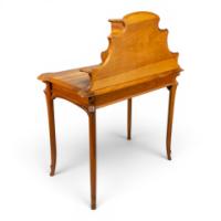 Emile Galle. Art Nouveau Walnut Writing Desk with Exceptional Inlaid Scenery - Thumbnail 6
