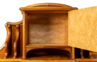Emile Galle. Art Nouveau Walnut Writing Desk with Exceptional Inlaid Scenery - Thumbnail 26