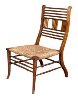 E. W. Godwin Attributed, Pair of Anglo-Japanese Walnut Low Side Nursing Chairs - Thumbnail 7