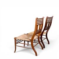 E. W. Godwin Attributed, Pair of Anglo-Japanese Walnut Low Side Nursing Chairs - Thumbnail 3