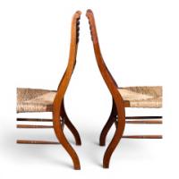 E. W. Godwin Attributed, Pair of Anglo-Japanese Walnut Low Side Nursing Chairs - Thumbnail 4