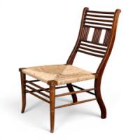 E. W. Godwin Attributed, Pair of Anglo-Japanese Walnut Low Side Nursing Chairs - Thumbnail 23