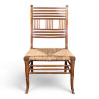 E. W. Godwin Attributed, Pair of Anglo-Japanese Walnut Low Side Nursing Chairs - Thumbnail 6