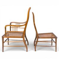 E. W. Godwin Attributed, Pair of Anglo-Japanese Walnut Low Side Nursing Chairs - Thumbnail 35