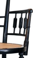 Rhoda and Agnes Garrett, Aesthetic Movement Cane Seated Ebonised Armchair - Thumbnail 6