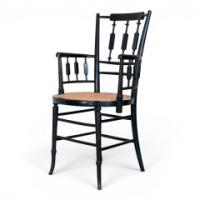 Rhoda and Agnes Garrett, Aesthetic Movement Cane Seated Ebonised Armchair - Thumbnail 5