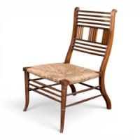 E. W. Godwin Attributed, Pair of Anglo-Japanese Walnut Low Side Nursing Chairs - Thumbnail 5