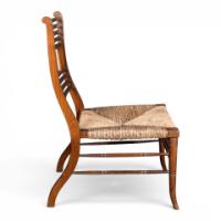 E. W. Godwin Attributed, Pair of Anglo-Japanese Walnut Low Side Nursing Chairs - Thumbnail 9