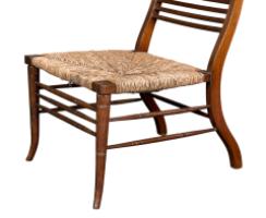 E. W. Godwin Attributed, Pair of Anglo-Japanese Walnut Low Side Nursing Chairs - Thumbnail 6