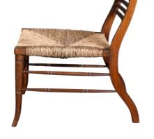 E. W. Godwin Attributed, Pair of Anglo-Japanese Walnut Low Side Nursing Chairs - Thumbnail 8