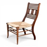 E. W. Godwin Attributed, Pair of Anglo-Japanese Walnut Low Side Nursing Chairs - Thumbnail 16