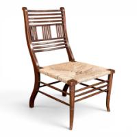 E. W. Godwin Attributed, Pair of Anglo-Japanese Walnut Low Side Nursing Chairs - Thumbnail 22