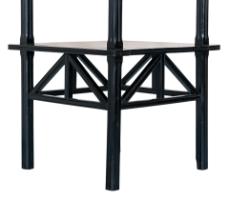 Daniel Cottier, Anglo-Japanese Ebonised Two Tier Side Table with Thebes Style - Thumbnail 6