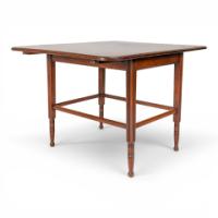 E. W. Godwin Attributed, Aesthetic Movement Walnut Drop Leaf Work Table with Slides - Thumbnail 2