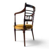 E. W. Godwin for William Watt, Anglo-Japanese Jacobean Armchair, Velvet Seat - Thumbnail 6